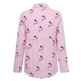 thumbnail image 4 of WREESH Womens Button Down Shirt Printed Casual Long Sleeves T-Shirt Linen Blouse Business Casual Tops Pink, 4 of 7