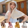 thumbnail image 2 of Chapeaux d'Été pour Femmes Protection UV Visières de Soleil pour Femme Pêche Randonnée Châle Écran Solaire Queue de Cheval Grand Bord, 2 of 8