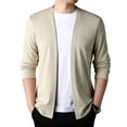thumbnail image 5 of Skymirror Men Slim Fit Solid Color Sweater Coat Open Front Thin Male Casual Knitted Cardigan for Spring And Autumn, 5 of 8