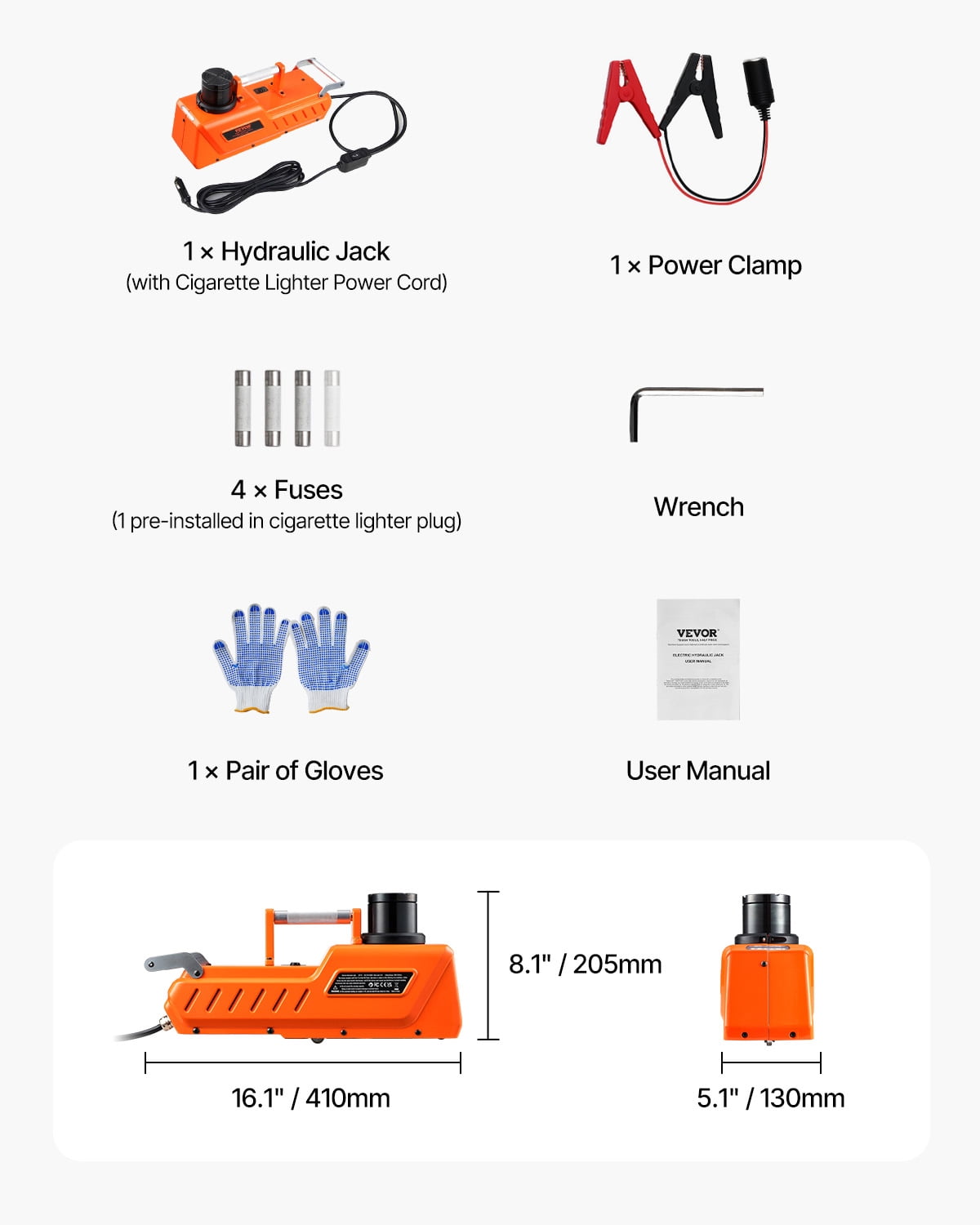 VEVOR Electric Car Jack, 15 Tons /33000 lbs, Adjustable Electric Scissor Jack with High Load Capacity,12V Dual-Powered Tire Change Replacement with LED Light,Portable Jack kit for Sedan,SUV,Truck