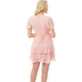 thumbnail image 5 of Made by Olivia Women's V Neck Flutter Sleeve Ruffled Chiffon Dress, 5 of 5