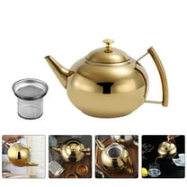 KONTONTY Golden Stainless Steel Tea Pot Decorative Tea Maker Design