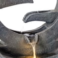 thumbnail image 5 of 26.77" H Circular Polyresin Outdoor Water Fountain with LED Light,Freestanding Modern Cascading Water Feature for Patio Garden Backyard Decorm,Gray, 5 of 8