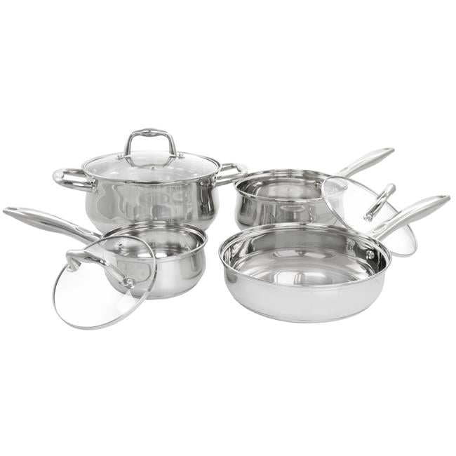 Gibson Home Bransonville 7 Piece Stainless Steel Cookware Set in Chrome ...