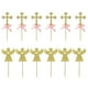 thumbnail image 1 of EeaseMX 24 piezas (2 paquetes) de adornos para tartas con forma de cruz y ángel, palillos brillantes para cupcakes, decoración para fiestas, bodas, cumpleaños, festivales (lazo rosa), 1 of 7
