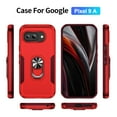thumbnail image 2 of Case for Google Pixel 9A with Rugged Rotated Ring Holder Stand, Military Grade Heavy Duty Cover Support Magnetic Car Mount Shockproof Protective Case for Google Pixel 9A, Red+Rose, 2 of 10
