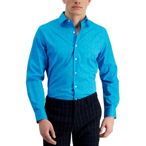 Bar III Mens Organic Cotton Slim Fit Button-Down Shirt