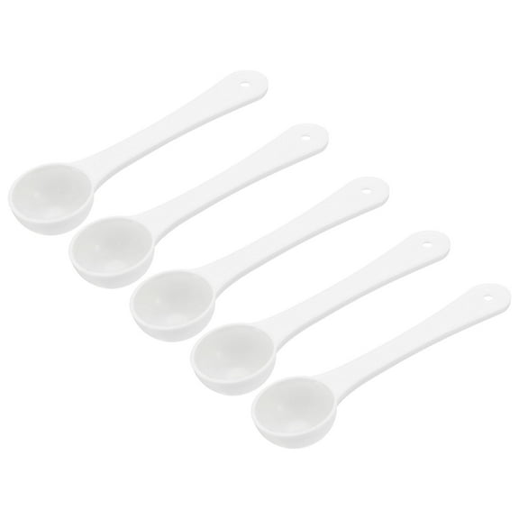 Uxcell Micro Spoons 1 Gram Measuring Scoop Plastic Round Bottom Mini Spoon with Hanging Hole 15 Pack