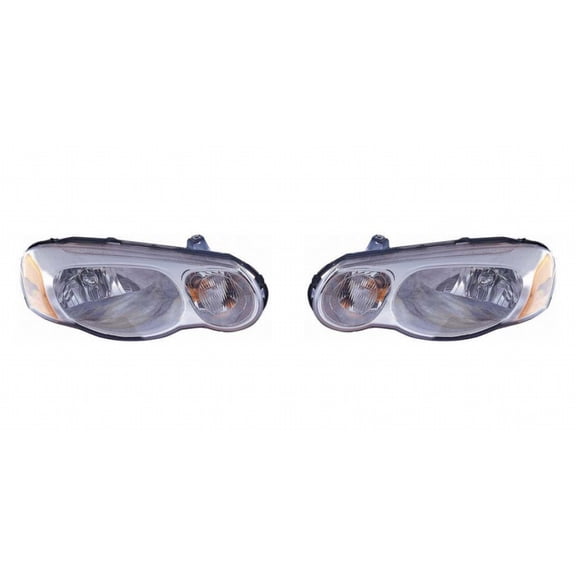 For Chrysler Sebring Headlight Assembly 2004 2005 2006 Pair Driver and Passenger Side | w/ Bulbs | DOT Certified | CH2502150