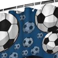 thumbnail image 3 of Blue Soccer Balls Pattern Shower Curtain 36"x72" ,Bathroom Decorative Shower Curtains Set with 12 Hooks,Modern Waterproof Washable Shower Curtain, 3 of 6