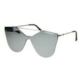 thumbnail image 2 of Womens Retro Futuristic Rimless Butterfly Shield Sunglasses Silver Mirror, 2 of 4