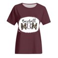 thumbnail image 5 of Mujeres Casual Béisbol Mamá Tie-dyed Impreso Manga corta Cuello redondo Pullover Blusa Camiseta Tops OAVQHLG3B Store lin121212, 5 of 5