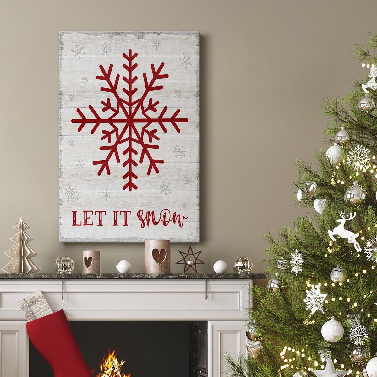 Let It Snow Snowflake- Gallery Wrapped Canvas