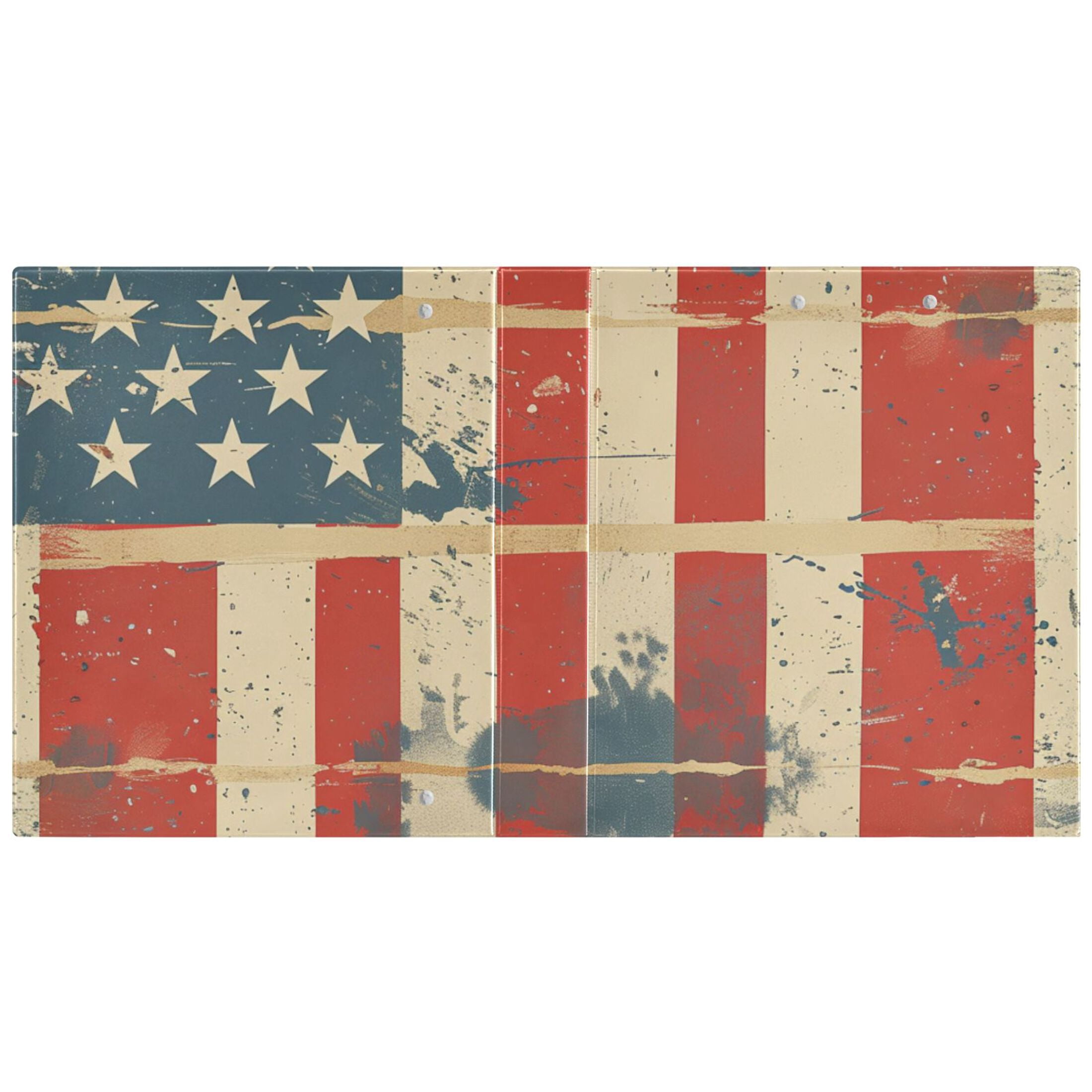 Us Flag Painting 3 Ring Binders 1.5 inch Hardcover File Folders with Interior Pockets A4 Size Organizer for School Office Hospital