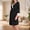 Black, variant on Fashionable Lace And Lace Quarter Sleeves Maternity Wear Short Sleeved Dress Long Robe Lace Up Pajamas