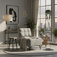 thumbnail image 2 of Erinnyees Mid-Century Modern Accent Chair with Plush Cushion & Metal Legs, Comfy Gray Linen Armchair for Living Room, Bedroom, Gray, 2 of 9