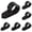 Black*5, variant on 1-Inch R-Type Cable Clamps,1Pcs Internal Cable Routing Kit, White Cable Management Clamp UC 6 Screw Type Plug In Wire Fixing Piece Is Suitable for Home And Industrial Applications