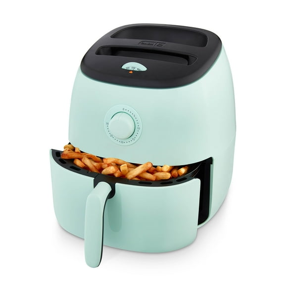 DASH Tasti-Crispâ„¢ Electric Air Fryer Oven, 6 Qt. Family Size, Aqua â€“ Compact Air Fryer with Large Basket for Healthier Food in Minutes, Ideal for Small Spaces - Auto Shut Off, Analog, 1700-Watt