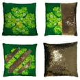thumbnail image 1 of ABPHQTO Feliz Día de San Patricio Reversible Sirena Lentejuelas Funda de Almohada Decoración para el Hogar Funda de Cojín 40x40 cm, 1 of 2