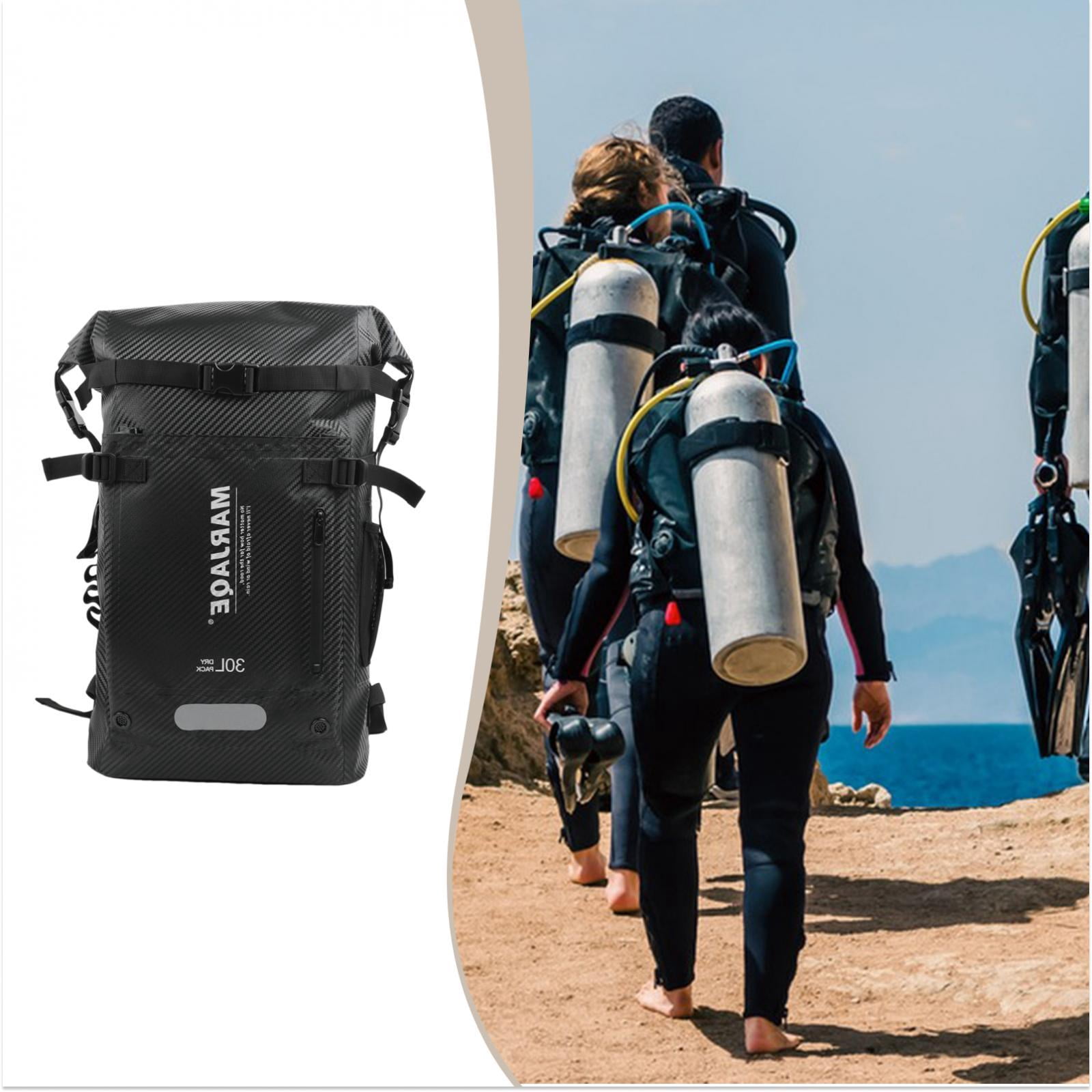 figatia 30 Liters Swimming Backpack Dry Bag for Snorkeling Rafting Multi Compartment Black