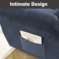 thumbnail image 5 of Northern Brothers Stretch Velvet 1-Seater Sofa Recliner Slipcover, a set of 4 Lazy Lounge Recliner Protective Covers,Dark Blue, 5 of 6