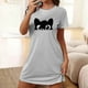 thumbnail image 1 of Camisón corto de talla grande para mujer, camisón de manga corta con estampado de pecho a la moda, camisón para mujer, 1 of 5