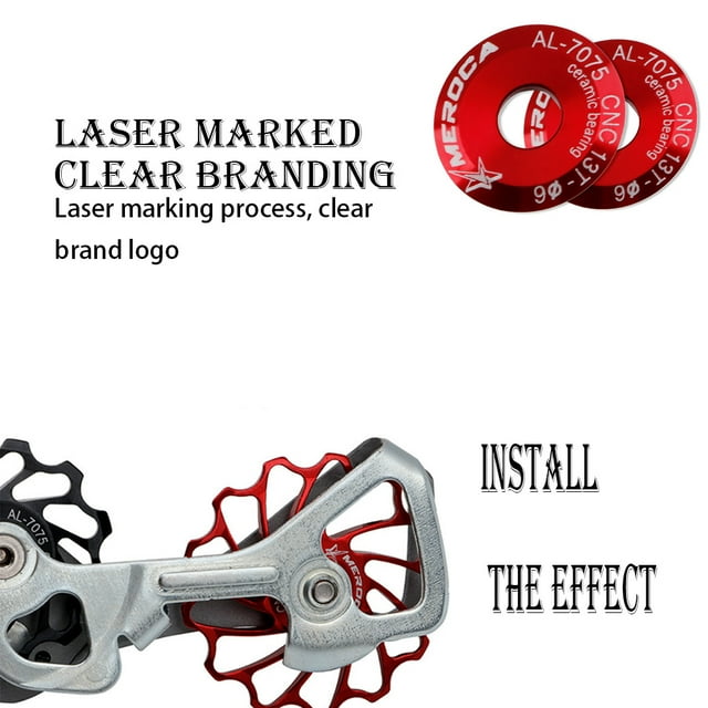 Dérailleur Arrière Résistant à l'Usure 13T Céramique Antirouille friction et Améliore les Roulements Roue en Alliage d'Aluminium Haute Résistance Pièces de Vélo de Montagne Route Noir 13T