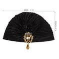 thumbnail image 2 of Moluckfu Turbante Negro Con Estilo Plisado Para Mujer Gorro Cómodo Y En Casa, 2 of 6