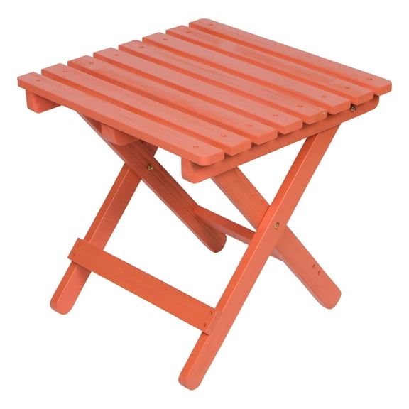 Shine Company Solid Wood Square Folding Table, Organic Pumpkin