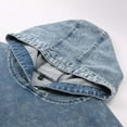 thumbnail image 5 of Women's Denim Hoodies 2025 Vintage Casual Long Sleeve Pullover Jean Jackets with Pocket Oversized Trendy Relaxed Fit Tops, 5 of 9
