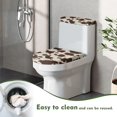 thumbnail image 4 of Renewold Stretchable Toilet Seat Lid Cover 2 Pieces Cow Print Toilet Lid Cover Toilet Tank Covers Set Brown Bathroom Decoration Anti-Slip Elastic Edge, 4 of 6