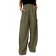 thumbnail image 1 of Pantalones cargo Dokotoo de pierna ancha y cintura alta, color verde, para mujer, 1 of 7