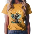 thumbnail image 2 of GEWSEY Sunflower Shirts for Women Funny Tshirts Graphic Tees Patriotic Shirts Cute Summer Athletic Tops Casual Women's Clothing (Gold, L), 2 of 6