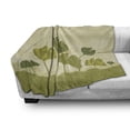 thumbnail image 3 of Gingko Soft Flannel Fleece Throw Blanket, Tree Leaf Stem Biloba Natural Curved Leaves Seasonal Harvest Graphic, Cozy Plush for Indoor and Outdoor Use, 50" x 70", Olive Green and Beige, by Ambesonne, 3 of 6