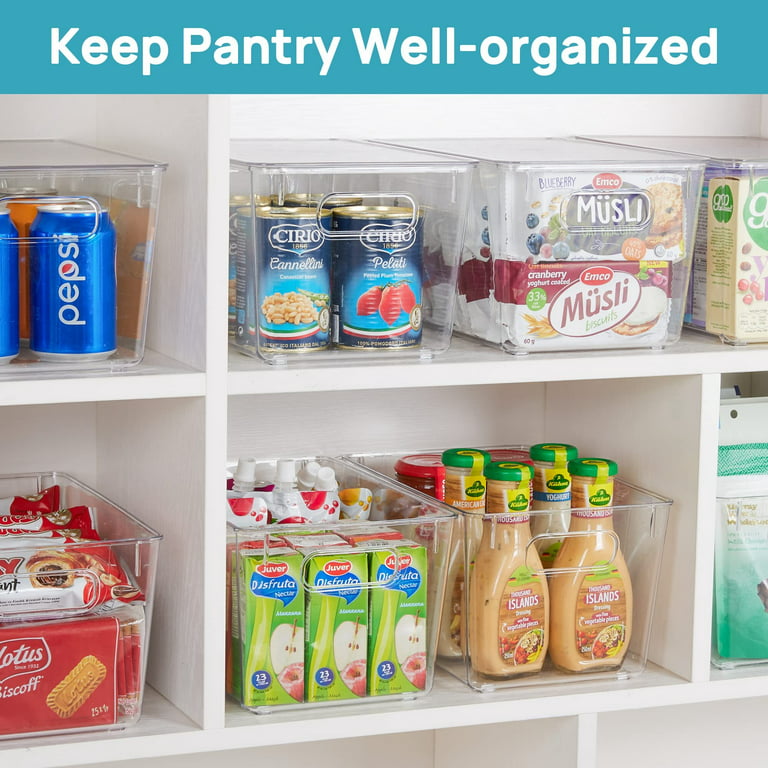  Vtopmart Clear Plastic Pantry Organizer Bins, 6 PCS Food Storage  Bins with Handle for Refrigerator, Fridge, Cabinet, Kitchen, Countertops,  Cupboard, Freezer Organization, BPA Free, Medium: Home & Kitchen