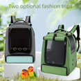 thumbnail image 3 of Versatile Green Parrot Backpack Carrier with Mesh Window & Perches | Breathable Bird Travel Bag with Large Space, Zipper Closure, Feeding Cup & Comfortable Design for Outdoor Adventures, 3 of 12