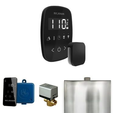 Mr Steam ButlerFlex Steam Shower Ctrl Pkg w/TempoFlex Control and Steamhead in Black Matte Black