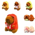 thumbnail image 2 of Peluche de capibara suave con alas, muñeco de simulación de tamaño pequeño, animales de peluche, sudadera con capucha, juguete esponjoso de anime para regalo de niño, 2 of 5