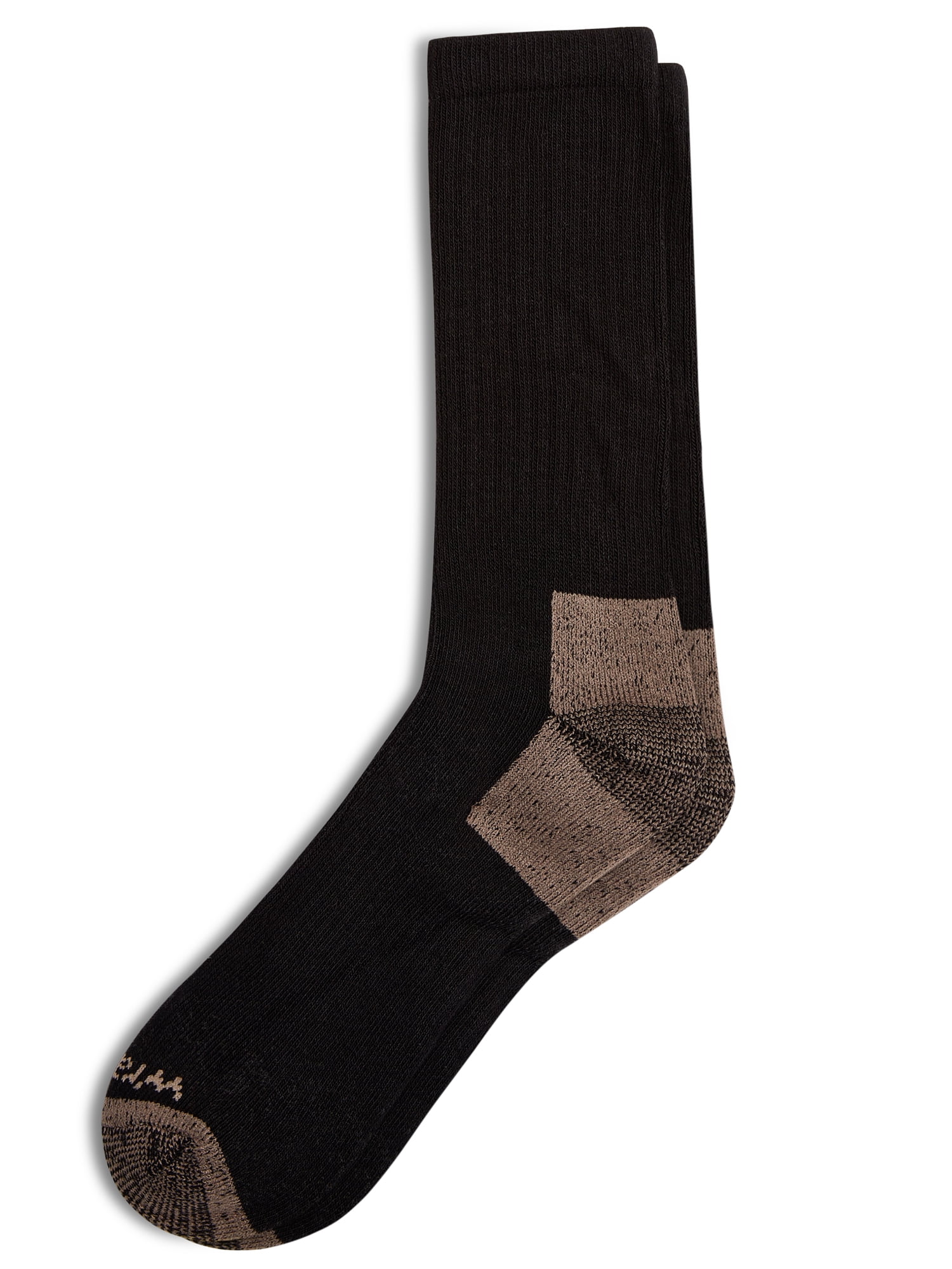 Wrangler Men's Ultimate Comfort Crew Socks, Work Socks for Men, Grey/Black, 6 Pack