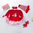 thumbnail image 2 of SILVERCELL 0-18M Baby Girls Christmas Outfits Clothes Newborn My First Christmas Romper Tutu Dress Headband Leg Warmer Shoes Xmas Toddler 4Pcs Clothing, 2 of 8