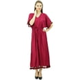 thumbnail image 4 of Bimba Women's Designer Tassel Kaftan Dress Kimono Sleeve Long Maxi Coverup Gown, 4 of 9