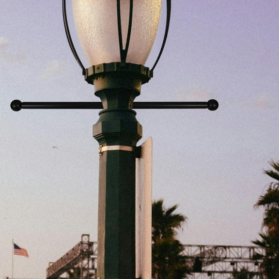 FOMIYES  Outdoor Light Pole Lamp Post Parts Cross Arm Replacement Handle Black