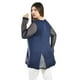 thumbnail image 3 of Blusa con detalle de malla Roman Fashion /Tallas Extras, 229 (Marino) azul marino 40, 3 of 5