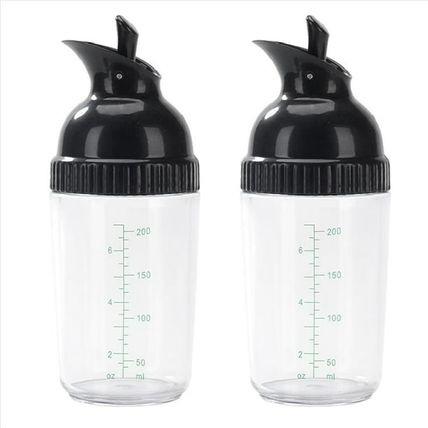 2X Dispensador de Aderezo para Ensaladas de FáCil Agarre, Recipiente una Prueba de Fugas, Botella, Mezclador de Salsas Universal con BáScula, Utensilio de Cocina A
