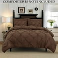 thumbnail image 5 of Pintuck 3-Piece Duvet Set, Pinch Pleat Design, Button Closure and Corner Ties for Easy Placement, Matching Shams Included, Full/Queen, Brown, 5 of 5