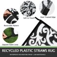 thumbnail image 3 of Outdoor Rug x Outdoor Carpet Reversible Patio Rug for Camping Large Outdoor Plastic Straw Area Rug Portable Geometric Mats for RV Backyard Deck Porch Beach Picnic Teal, 3 of 7