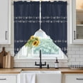 thumbnail image 6 of Rustic Botanical Swag Curtains for Kitchen/Bedroom/Living Room, Japanese Herb on Black Simple Art Scalloped Curtains 63 Inch Long, Rod Pocket Window Swag Topper Curtains Valances 2 Panels Set 36"x63", 6 of 8