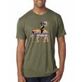 thumbnail image 2 of Wild Bobby, Cute Colorful Elephant Squirrel Mosaic, Animal Lover, Men Premium Tri Blend Tee, Military Green, Large, 2 of 4