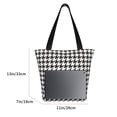 thumbnail image 3 of Kll Tote Bag For Women Houndstooth Black And White Print Shopping Grocery Reusable Bags For Office School Shopping Travel, 3 of 7