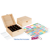 Wood Essential Oil Box Organizer - Holds 16 30ml Essential Oil Bottles - Includes Labels & Bottle Opener Tool - Great For Storing Now & Other 1 Ounce Bottles